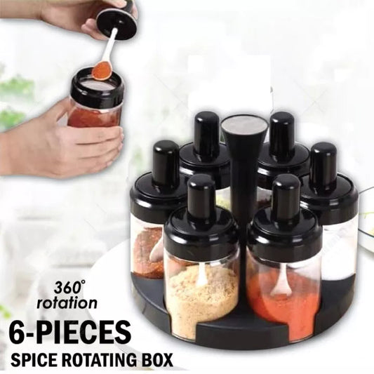 Rotating Spice Rack with 6Bottles