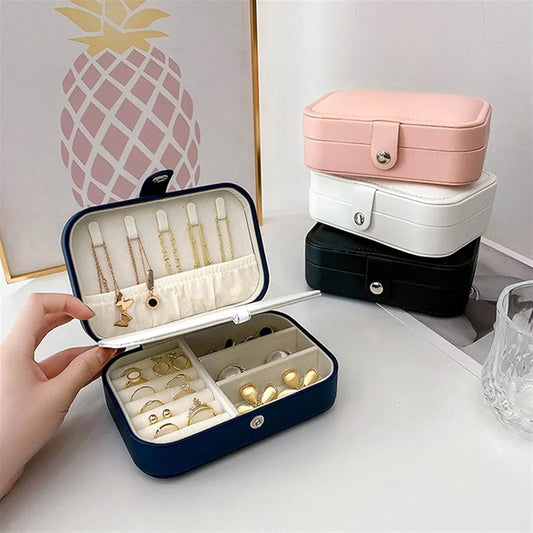 Travel jewelry Organizer,Portable Travel Jewelry Boxes for Women and Girls, Pink Jewelry Organizer Travel Case for Rings Earrings Necklace Bracelets