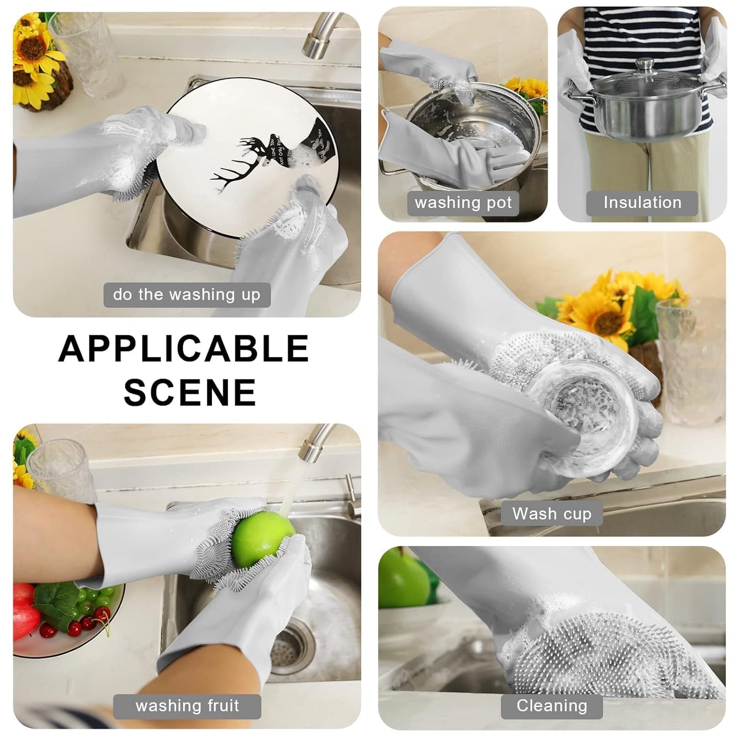 Magic Washing Gloves - Pair Of Silicone Washing Gloves