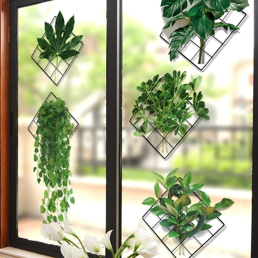 3D Vivid Green Plants Grid Wall Decal, 3D Green Plant Wall Sticker, Wall Stickers for Living Room, Bathroom Wall Stickers, Kitchen Stickers Wall Decor, Wall Decor Stickers for Bedroom