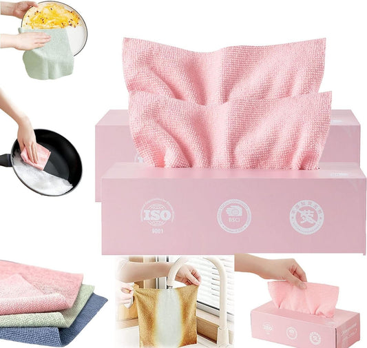 20 pcs Microfiber Cleaning Cloth with Box Magic Wipe Multi-Functional Dish Washing Towel Cleaning Rag,Extractable Microfibre Cloths Car Glass Windows Strong Cleaning Home,Kitchen