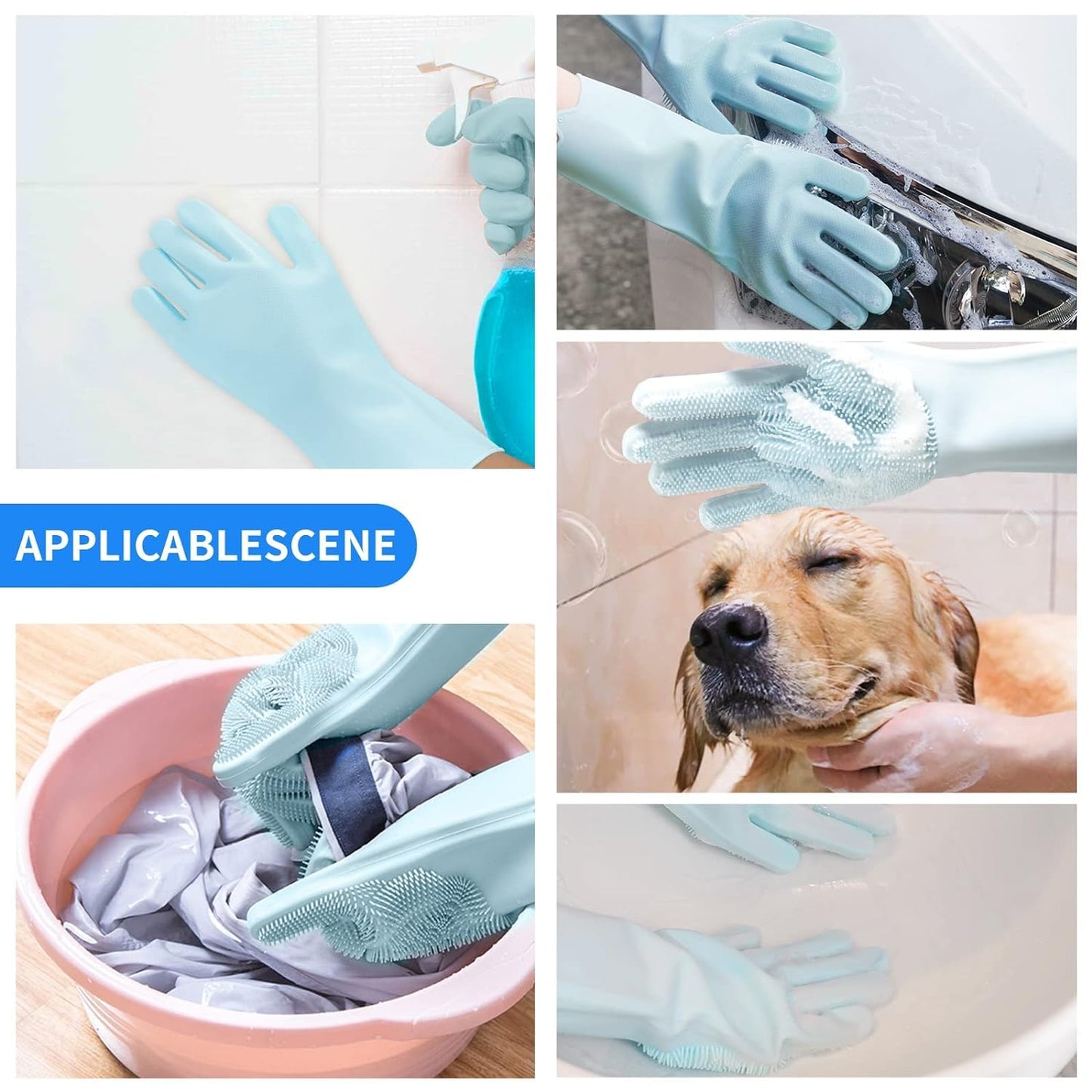 Magic Washing Gloves - Pair Of Silicone Washing Gloves