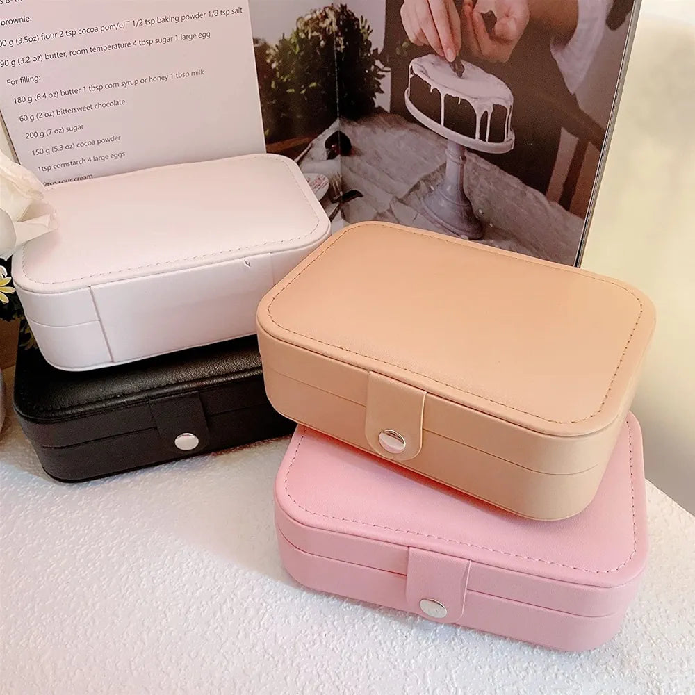 Travel jewelry Organizer,Portable Travel Jewelry Boxes for Women and Girls, Pink Jewelry Organizer Travel Case for Rings Earrings Necklace Bracelets
