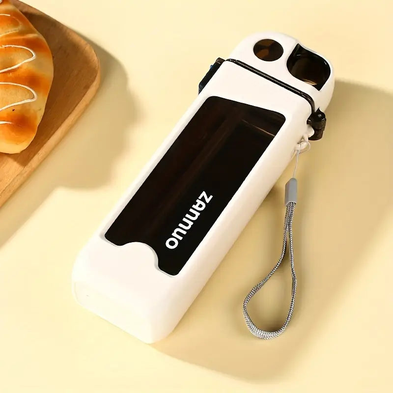 350ml Square shape Sports water bottle with popup straw and lock