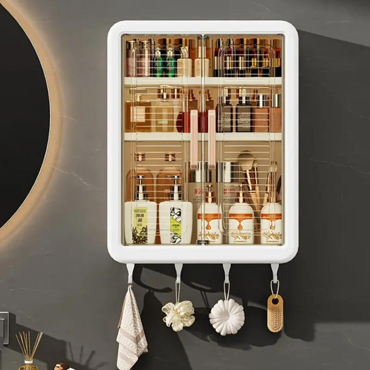 Wall Mounted Storage Cabinet - 3 Layer Punch Free Organizer Rack