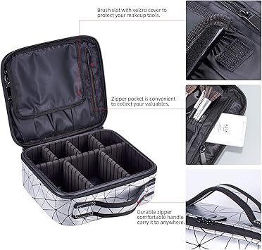Diamond cut makeup cosmetics bag