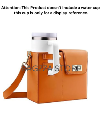 Leather Crossbody Bag with Stanley Cup Holder