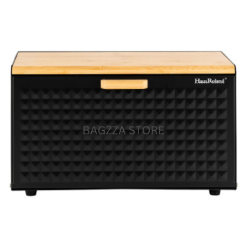 Hausroland Stainless Steel & Wooden Bread Box