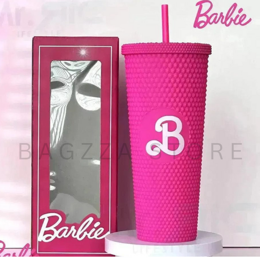 Acrylic Barbie Theme Tumbler with Straw | 700 ML | Airtight & Leakproof | Secure Cap | Pink Color | Box Packing