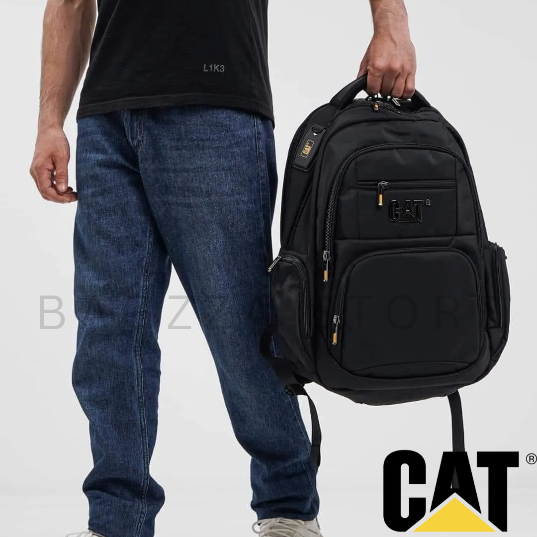Caterpillar Business Travel Backpack with USB Charging Port & AUX Cable 15.6″ with Bubble Padding Laptop Compartment with Rain Cover Men & Women