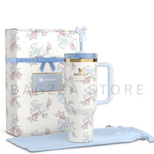 The Stanley X LoveShackFancy Holiday Quencher | 40 OZ- Rosa Beaux Blue