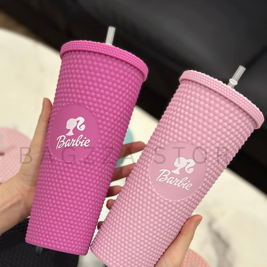 Acrylic Barbie Theme Tumbler with Straw | 700 ML | Airtight & Leakproof | Secure Cap | Pink Color | Box Packing