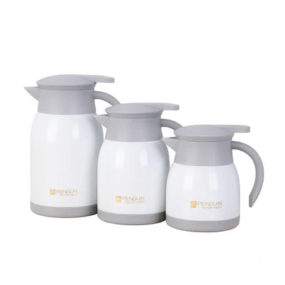 Penguin Stainless Steel Thermos Coffee Pot Vacuum Flask - White