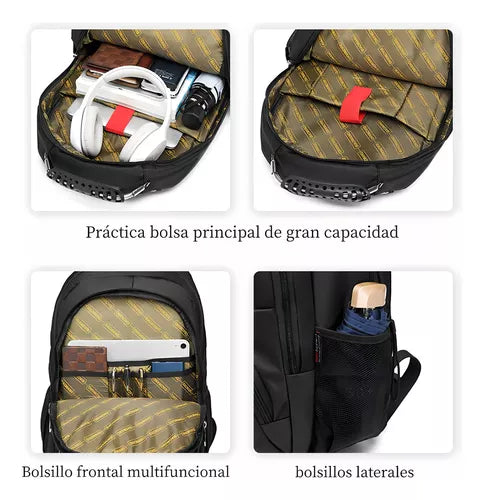 Biaowang School / Travel Backpack for 15.6-inch Laptop, with USB Charging Port, 35L Large Capacity, Black
