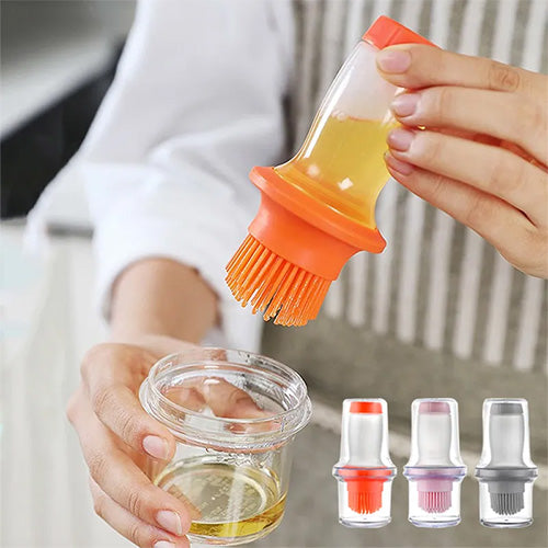 Extruded Silicone BBQ Oil Brush with Acrylic Bottle or Silicone Heat Resistant Baking Brushes Oil Bottle