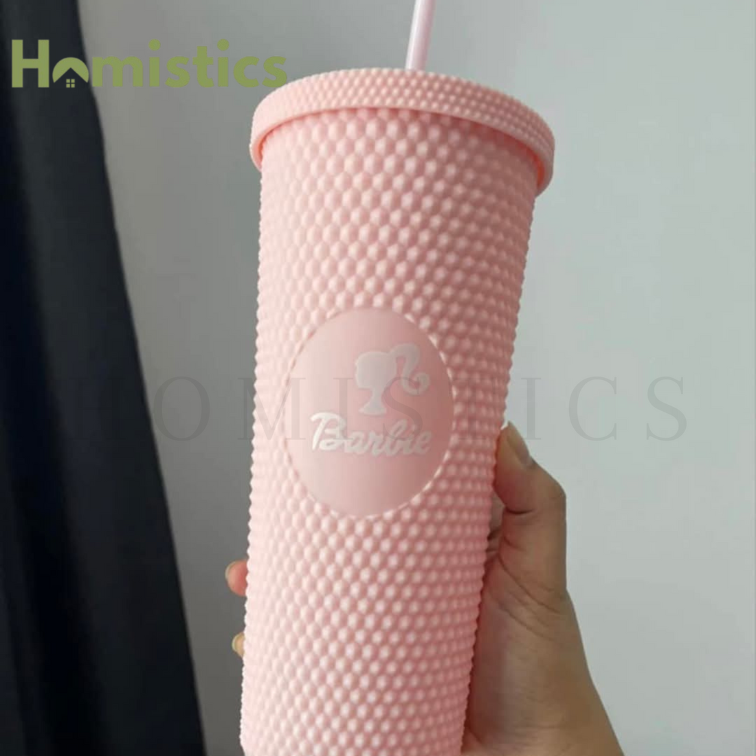 Acrylic Barbie Theme Tumbler with Straw | 700 ML | Airtight & Leakproof | Secure Cap | Pink Color | Box Packing