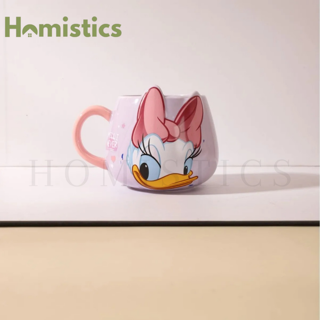 Walt Disney Embossed Character Coffee Mug - 450ml -Daisy Duck - Porcelain