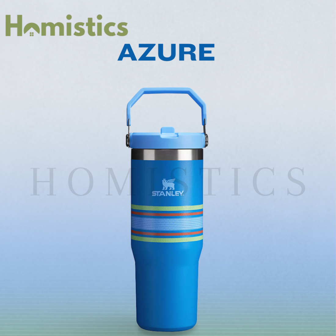 The Varsity Iceflow™ Flip Straw Tumbler | 30 OZ (Azure Mesh)