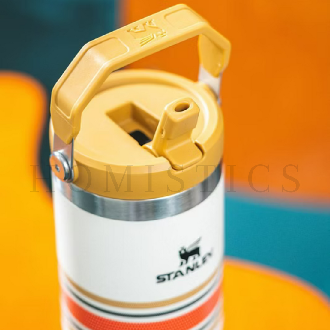 The Varsity Iceflow™ Flip Straw Tumbler | 30 OZ (Striped Yellow)