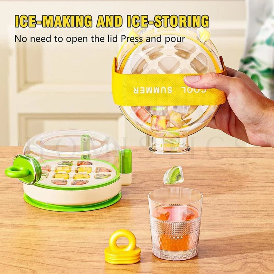 New 2 in 1 Ice Cube Water Bottle with silicone Straw
