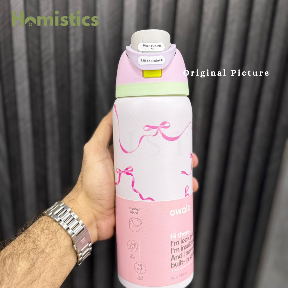 Owala FreeSip® Water Bottle - 32oz | Tie & True Pink Bow