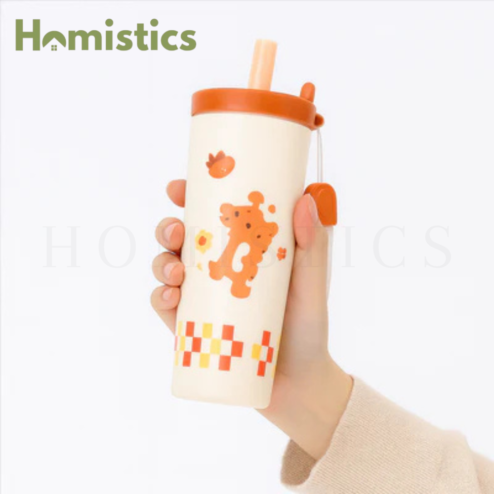 Kids Cartoon Straw Tumbler – 800ml