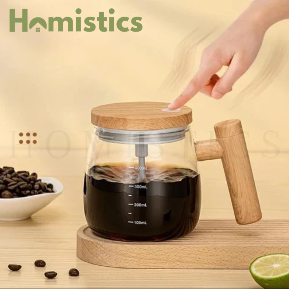 400ML Electric Coffee Maple Lid Handle Mixing Cup - Eco-friendly