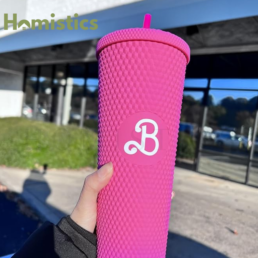Acrylic Barbie Theme Tumbler with Straw | 700 ML | Airtight & Leakproof | Secure Cap | Pink Color | Box Packing