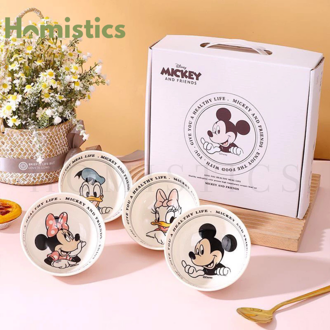 DISNEY Mickey & Friends 4 in 1 Bowl Set with Gift Box- 4 Pieces