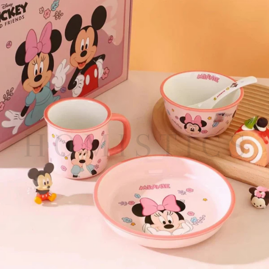 Walt Disney Meal Set - 4PC - Mickey & Minnie Mouse - Porcelain