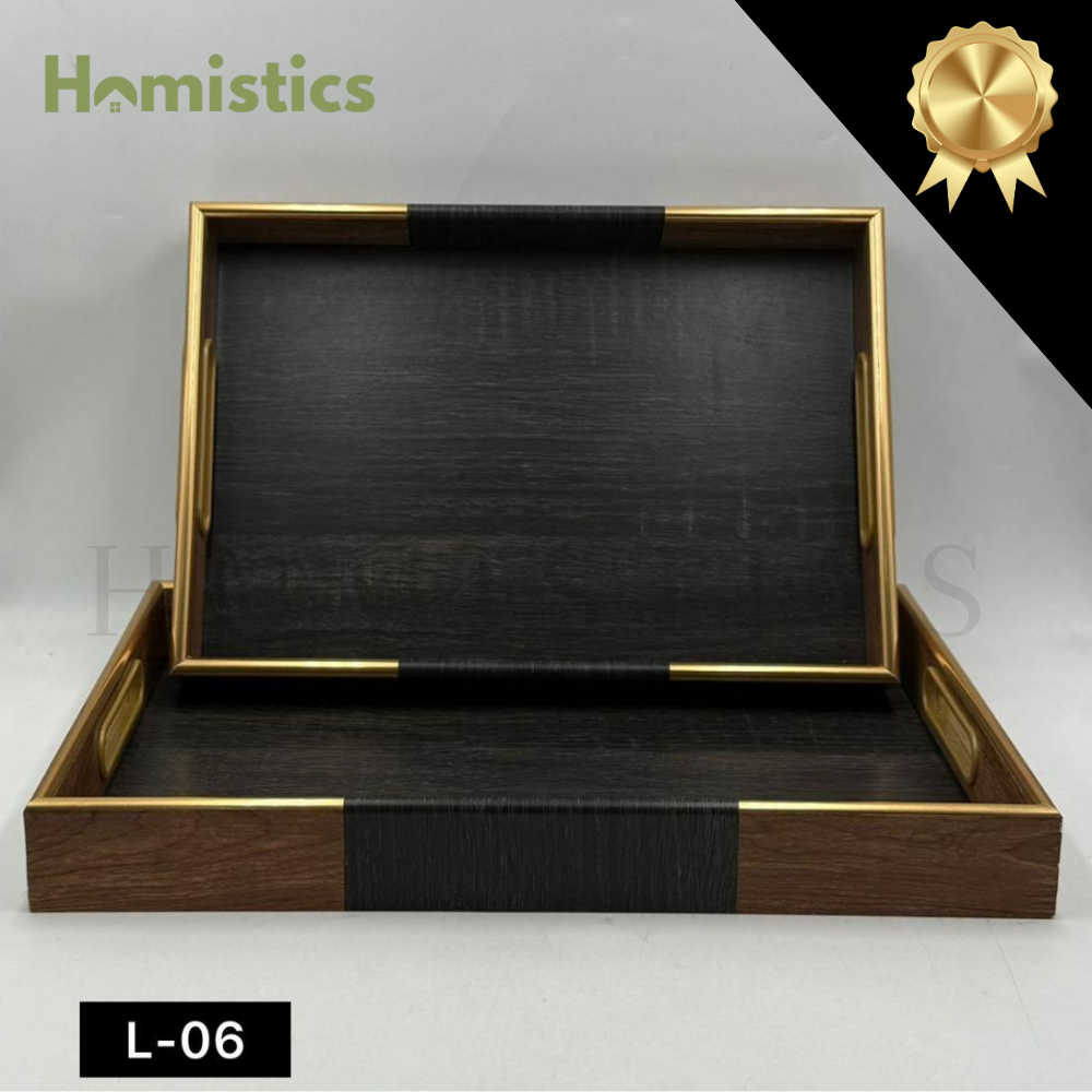 Premium Wooden Serving Tray Set