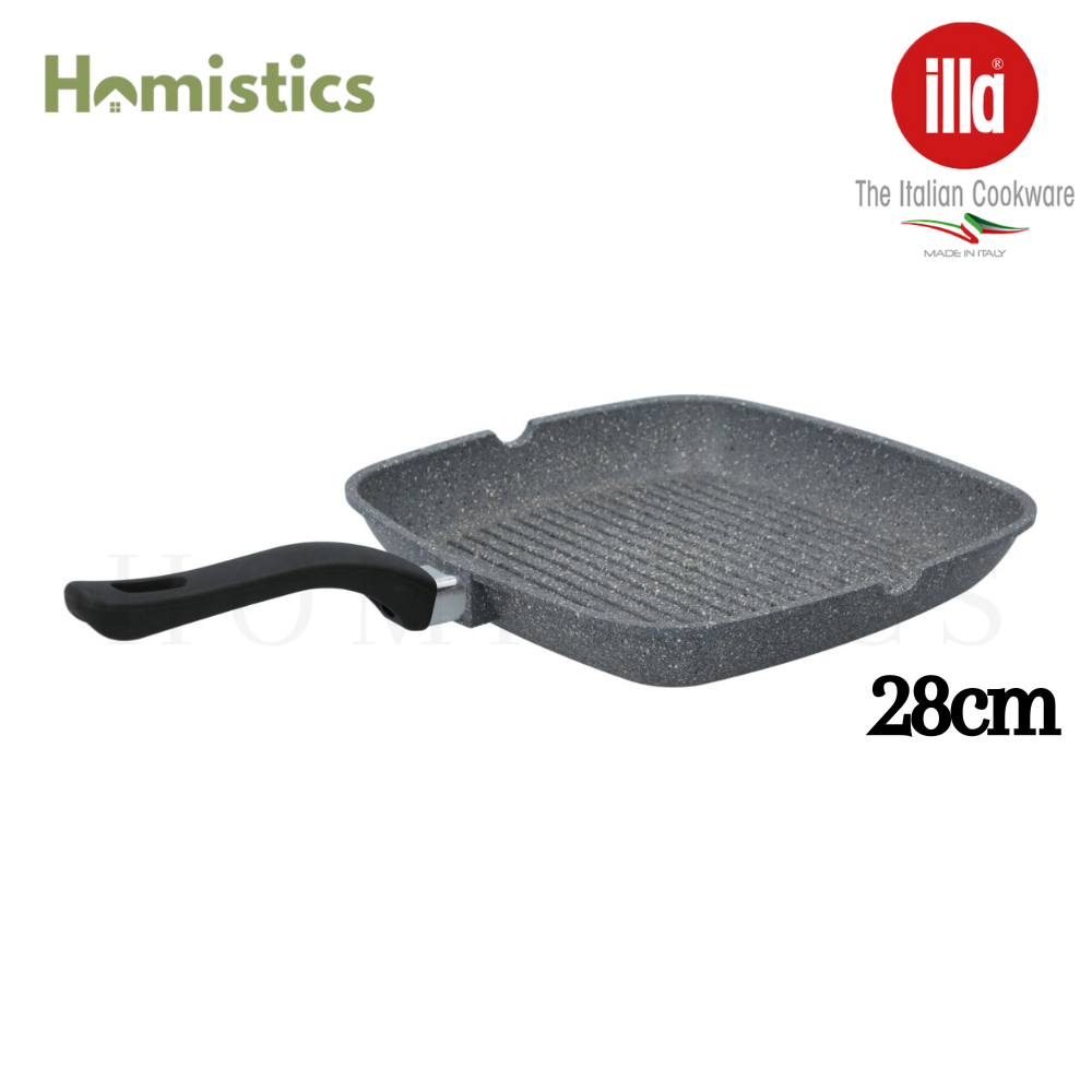 Illa Planeta Non- Stick Grill Pan with Bakelite Handle - 28cm | (Made In ITALY)