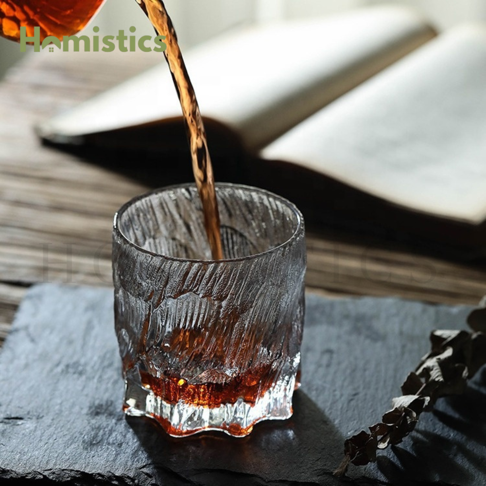 Scratchy Glacier Glass 300ml Textured Drinking Glass for Water, Juice & Cocktails