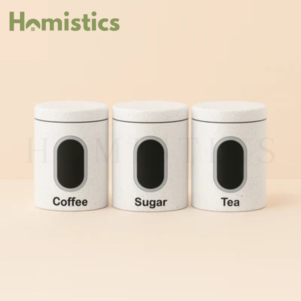 HausRoland Modern Speckled Container Set - White