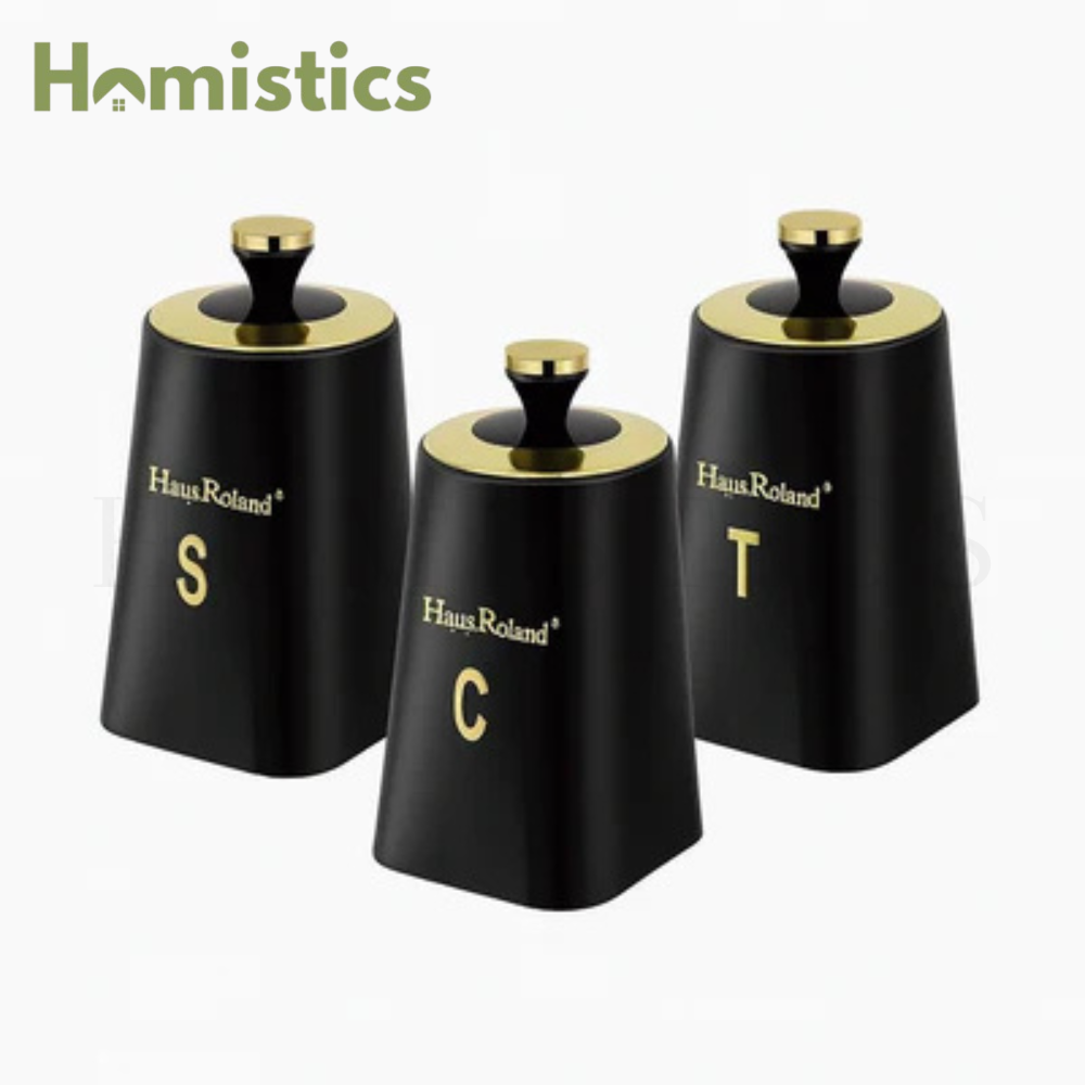 HausRoland Luxe Trio Canister Set - Black