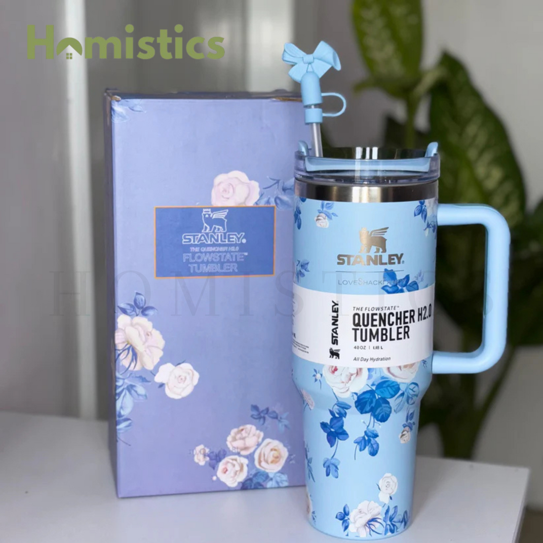 LoveShackFancy Large Capacity 1.2L Sipper Insulated Stainless Steel Cup With Handle Lid