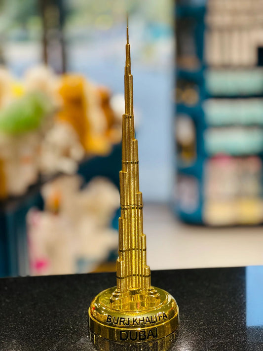 Metal Golden Chrome Burj Khalifa Model - Premium Decorative Souvenir