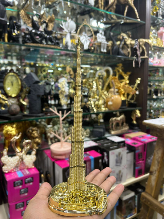 Metal Golden Chrome Burj Khalifa Model - Premium Decorative Souvenir