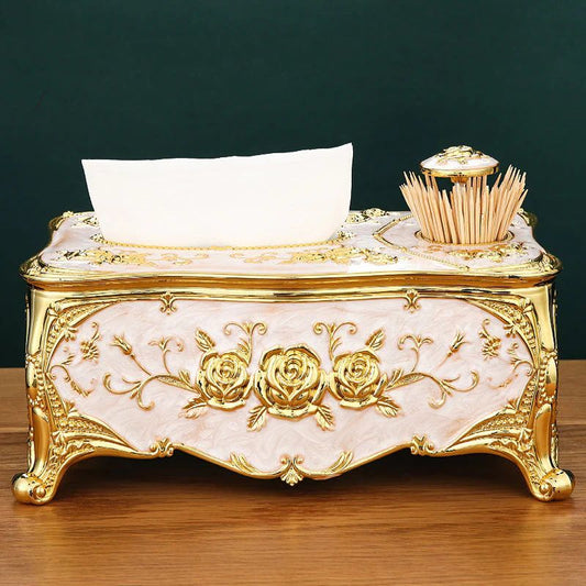 Luxury Dual-Function Tissue Box with Built-In Toothpick Dispenser