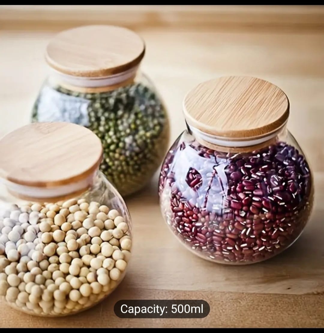Elegant Landscape Glass Jar with Wooden Cap