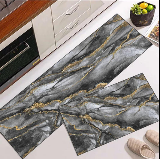 2 pcs set Kitchen , Bathroom ,HomeDecor Anti-Slip Absorbent Mat & Runner