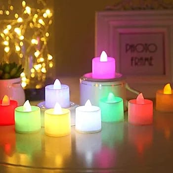 Multicolor Flameless cell operated candle (Pack of 4)