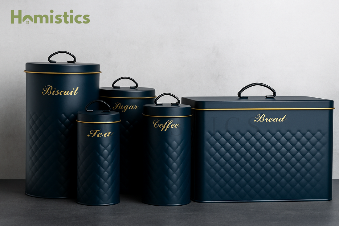 5 Pcs Metal Kitchen Jar Set