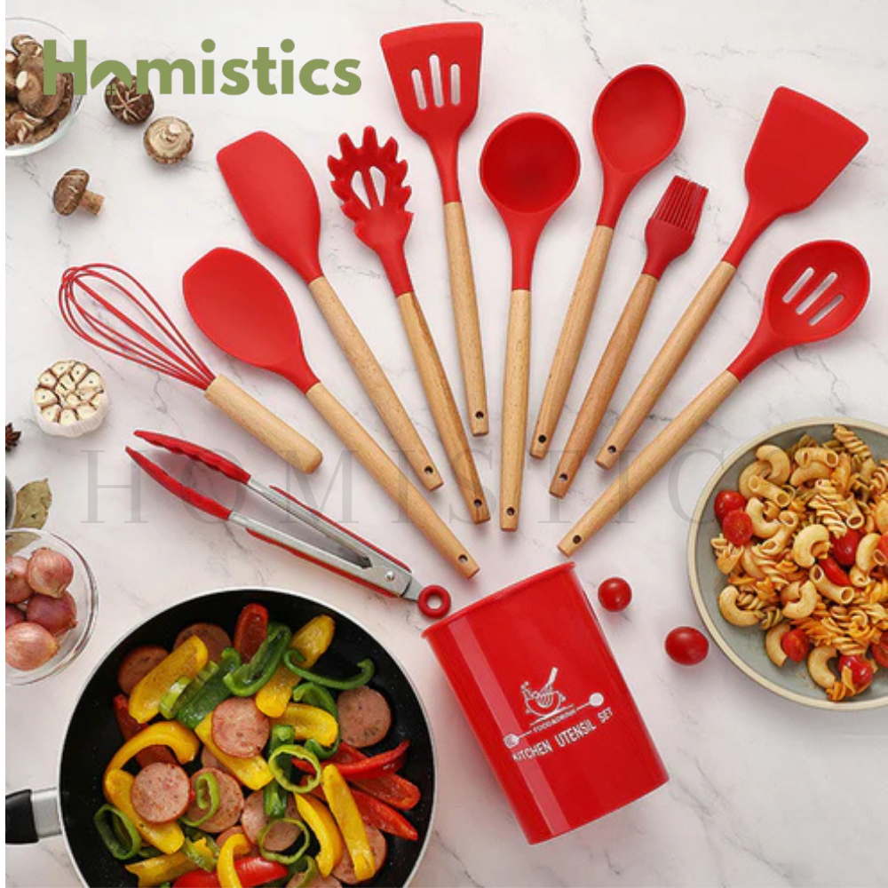 12Pcs Silicone Utensils Spoon Set