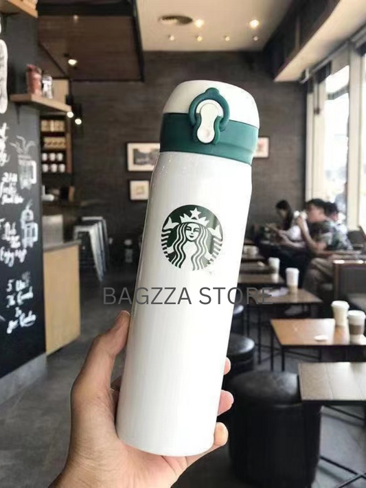 SB Insulated Tumbler White & Green- 420ml