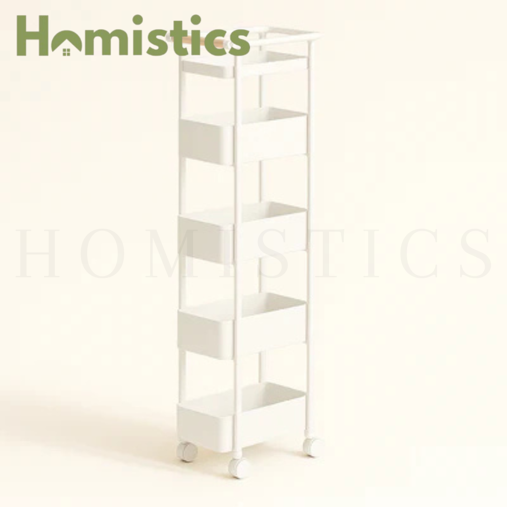 Binca 5 Tier Utility Trolley - White