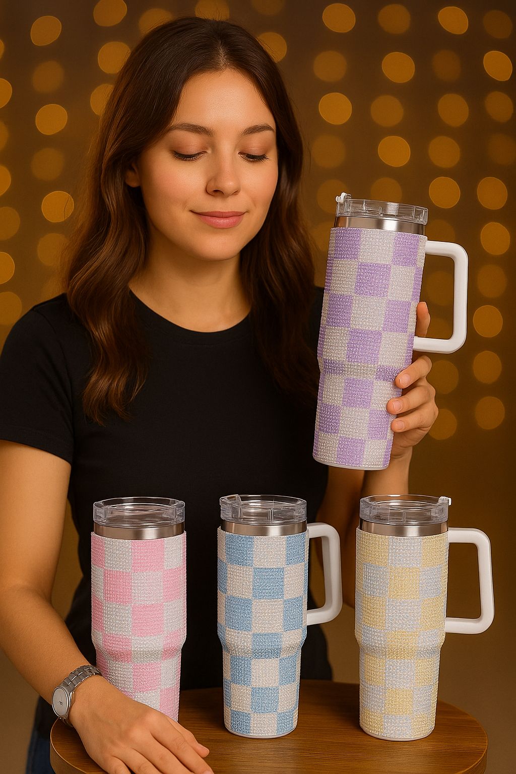 1200ml Rhinestone Tumbler, Stainless Steel Car Mug With Straw, Insulated Water Bottle Thermos