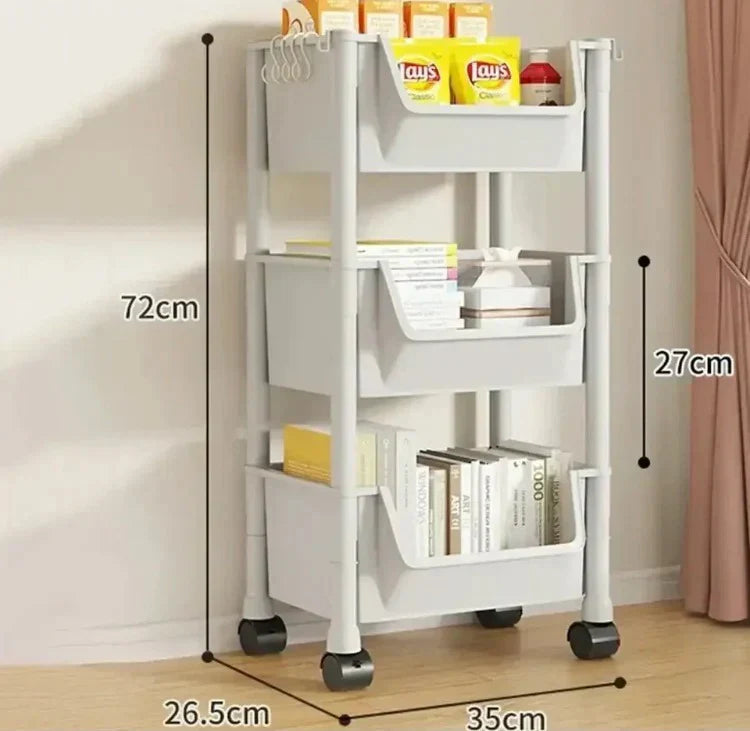 Wheels Small Cart Storage, Multi-Layer Home Organizer