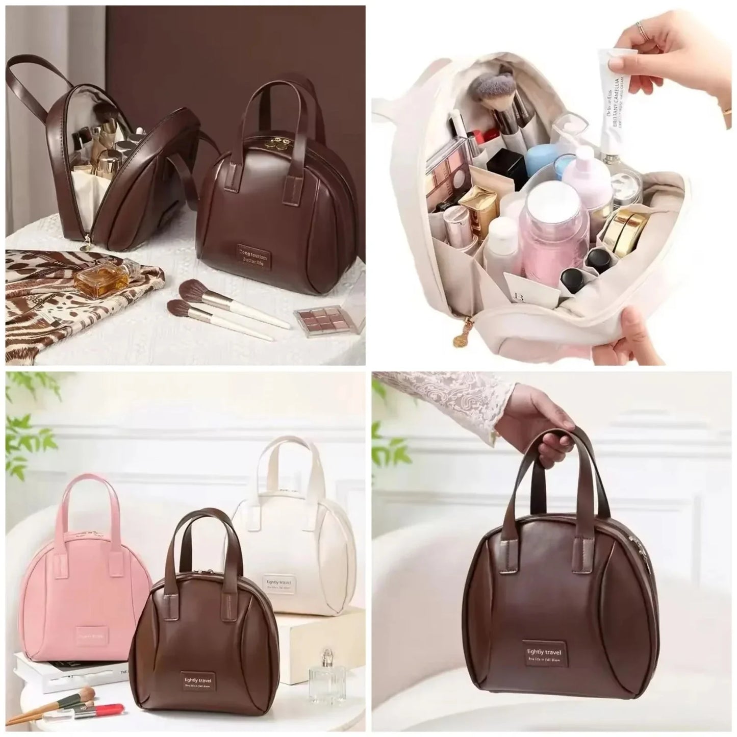 Portable Girl Makeup Hand Bag, Waterproof Wash Kit Travel Cosmetic Bag