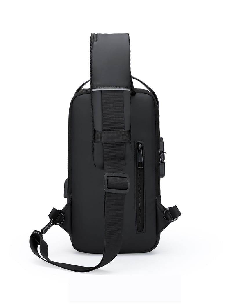 Fashion Men Sling Bag Pack with Lock Waterproof Anti-Theft Chest Bag with USB Charging Port Shoulder Bag Body Backpack with TSA Lock